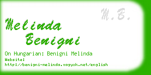 melinda benigni business card